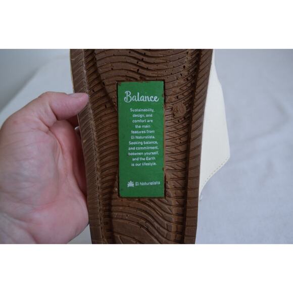 El Naturalista N5794 Shoes Women’s 40 US 9 Cream Sandals Two Strap Leather - Picture 7 of 10